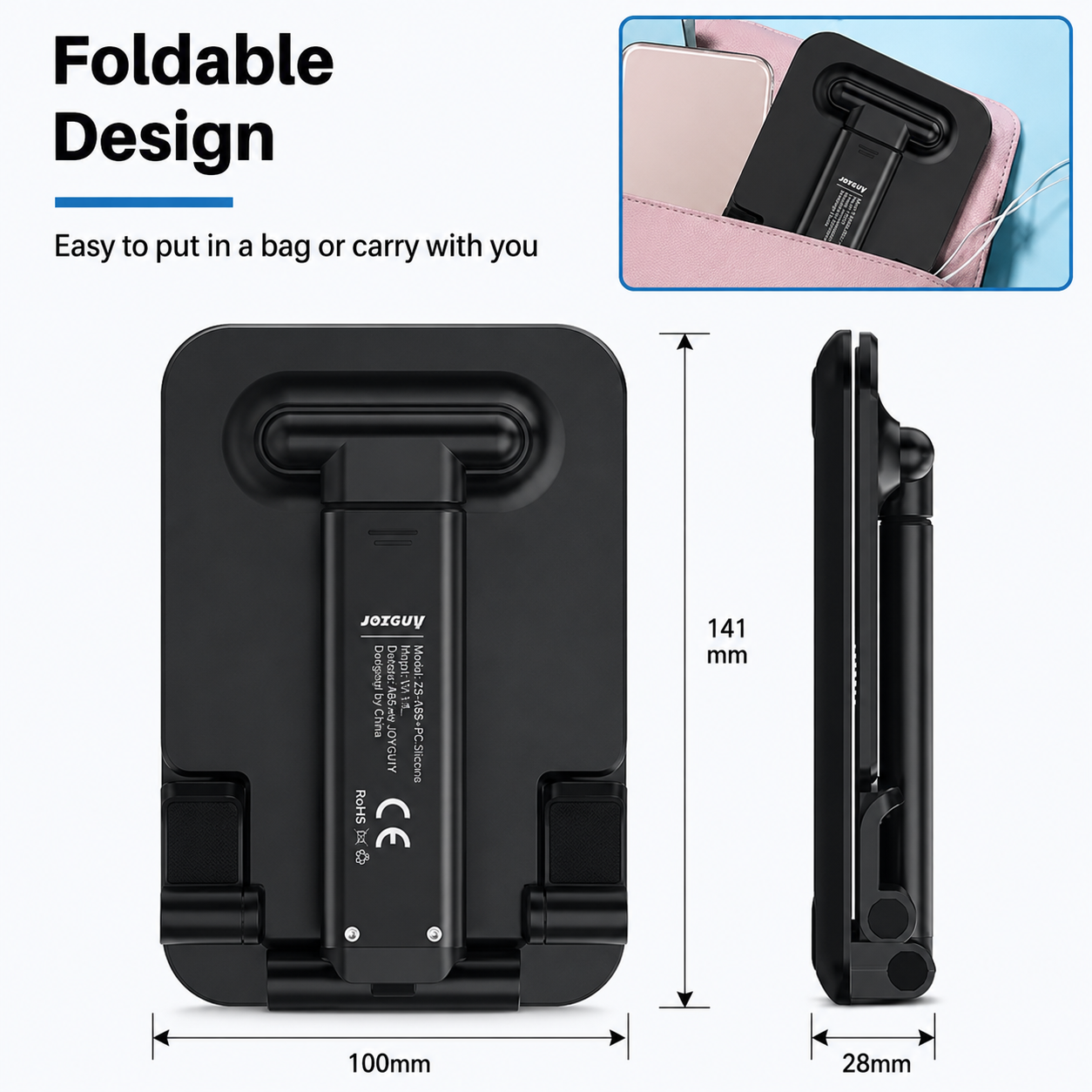 Premium Plastic Desktop Adjustable & Foldable Phone Stand: Enhance Your Mobile Experience with Versatility and Convenience