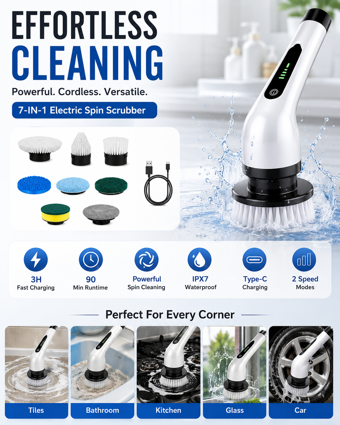7 In 1 Electric Spin Scrubber