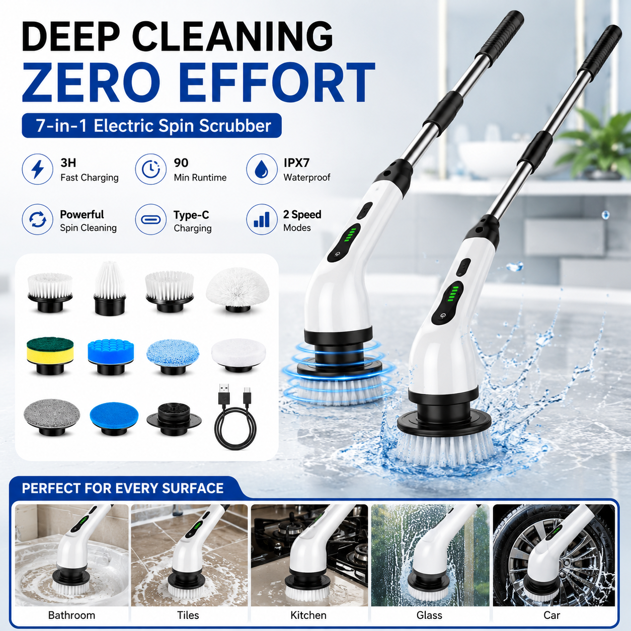 7 In 1 Electric Spin Scrubber