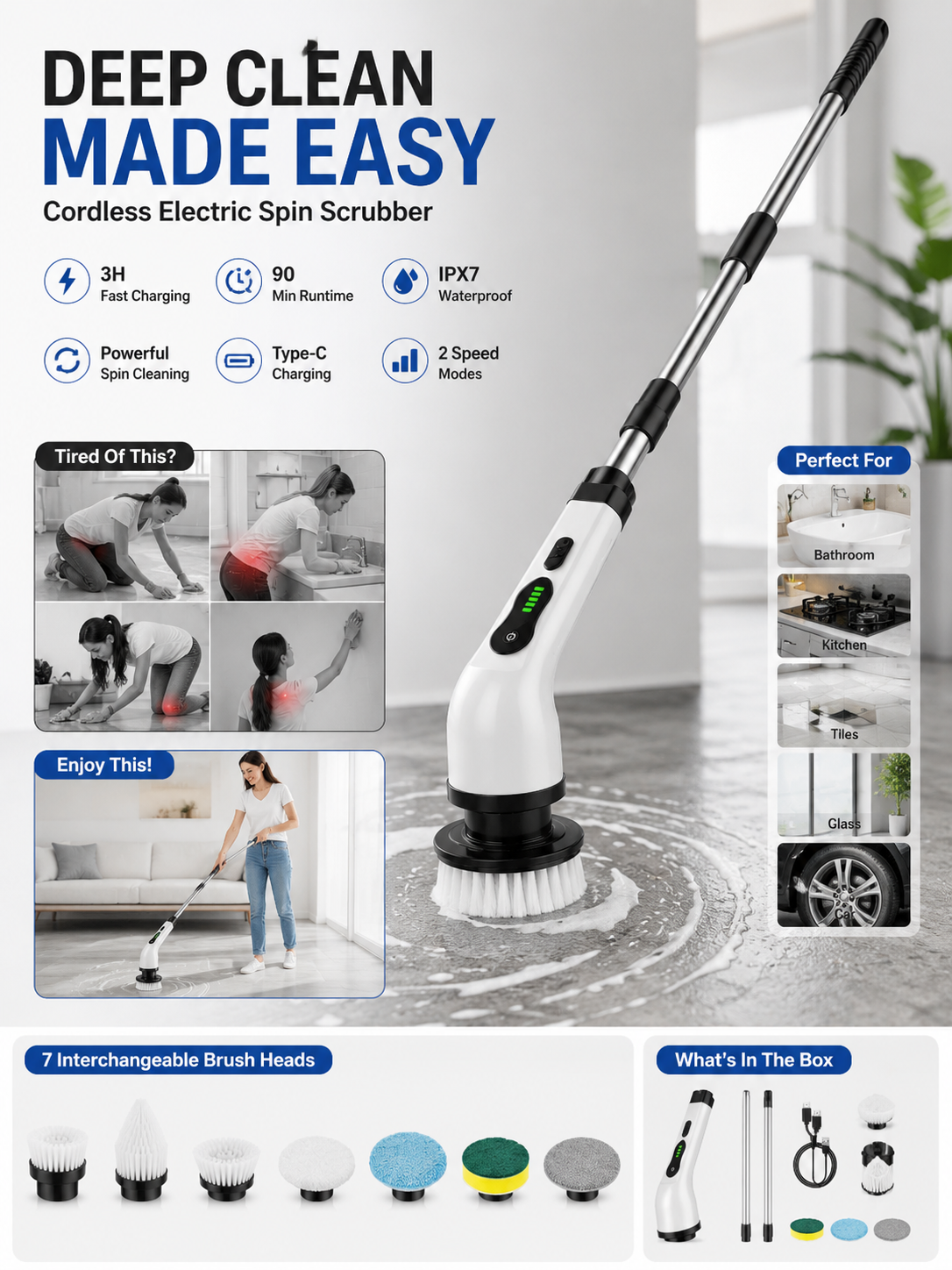 7 In 1 Electric Spin Scrubber