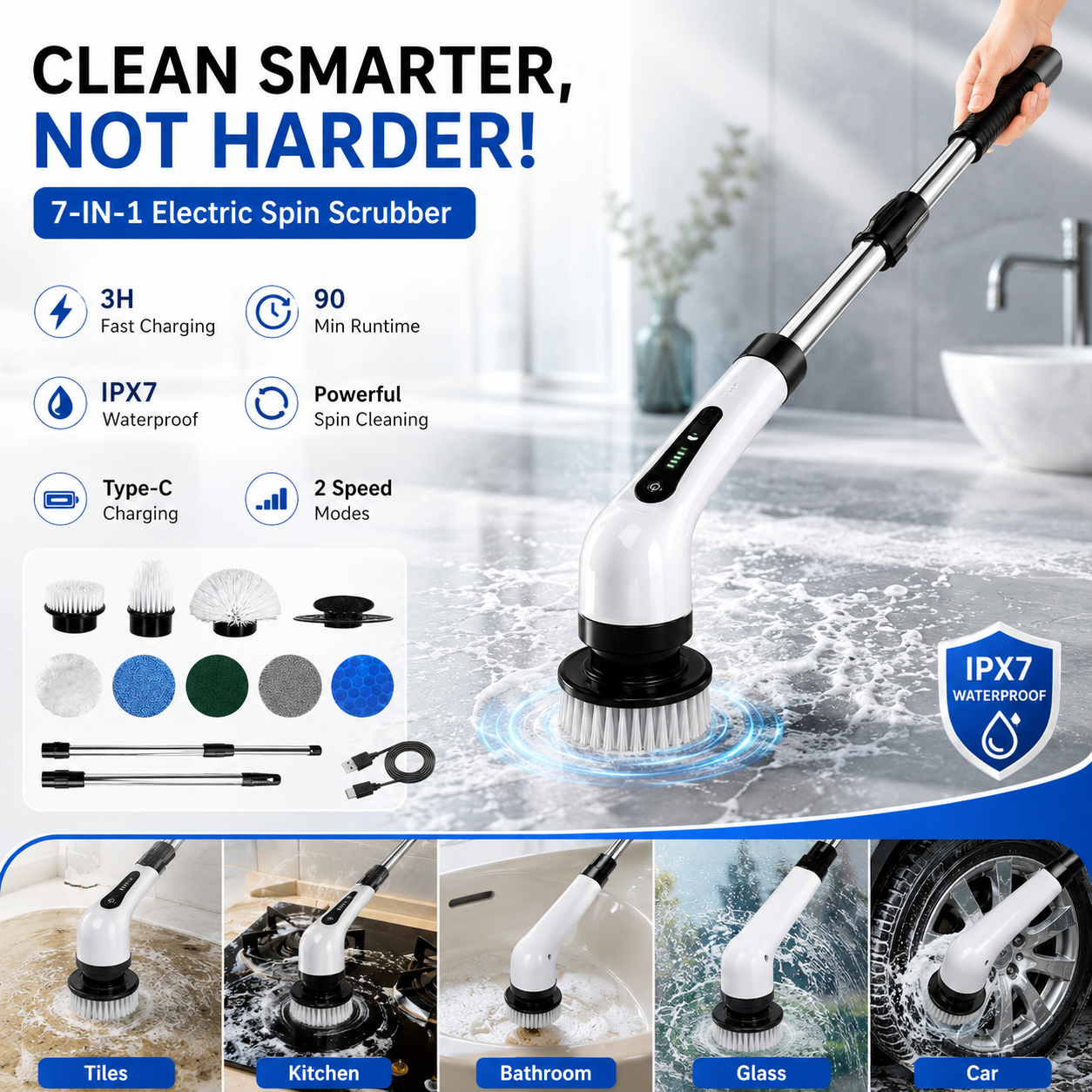 7 In 1 Electric Spin Scrubber